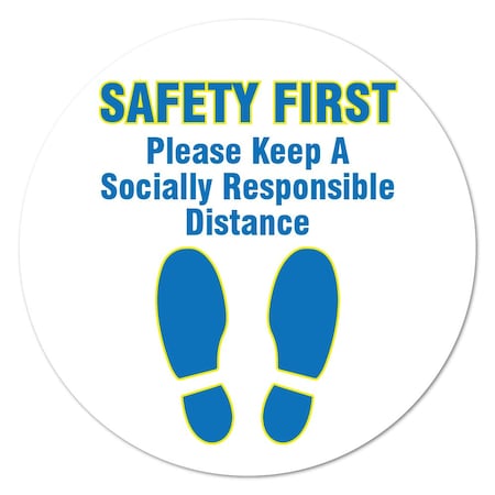 Safety First Social Distancing Non-Slip Floor Graphic